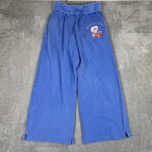Strawberry Shortcake Sweatpants Womens Small Blue Wide Leg Y2K Dollette